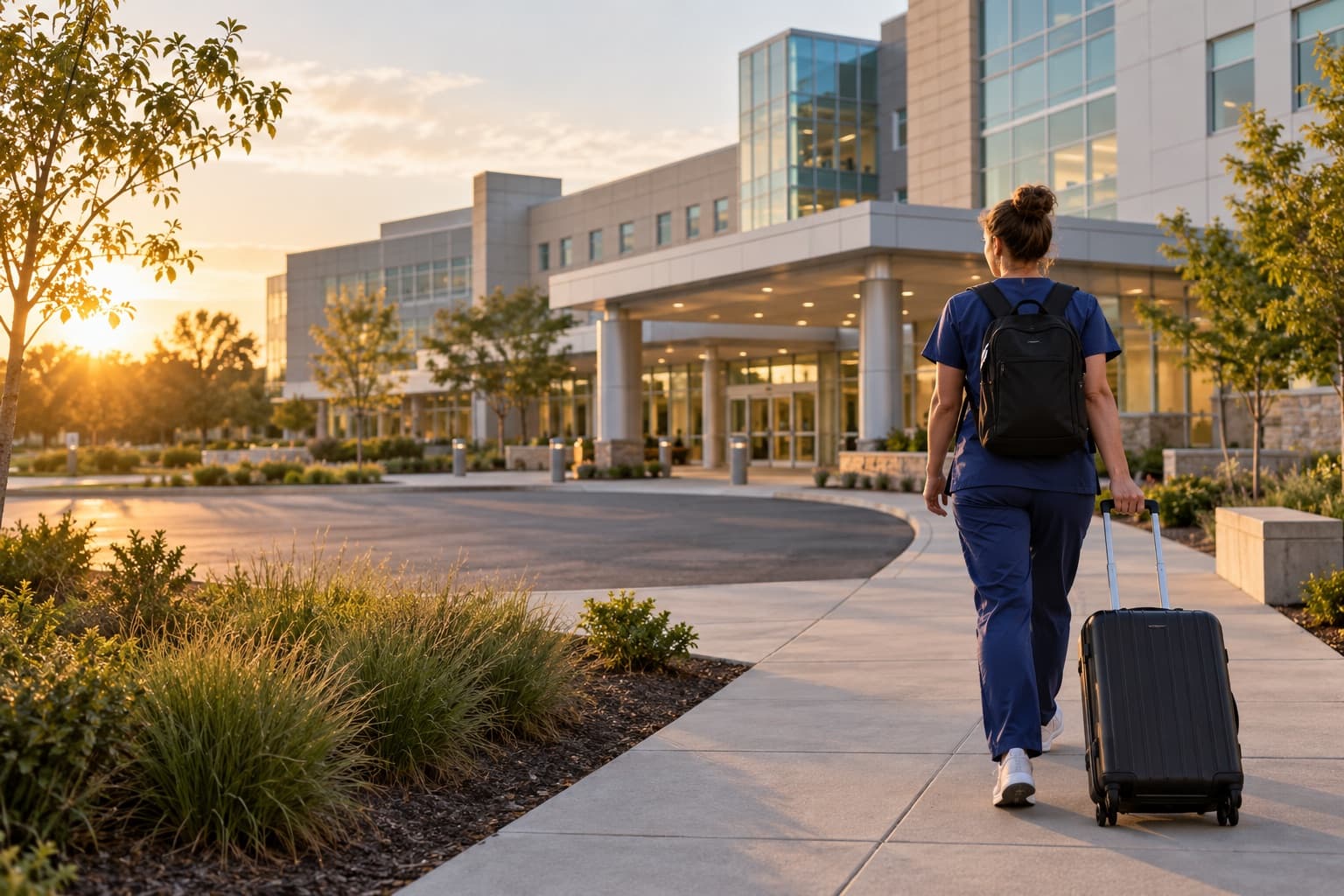 Travel nurse at work